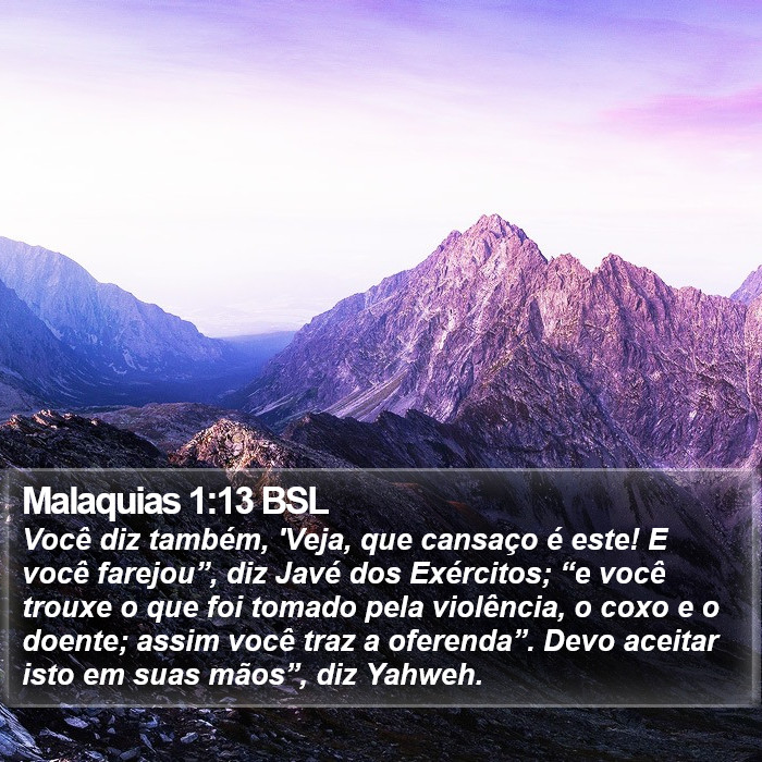 Malaquias 1:13 BSL Bible Study