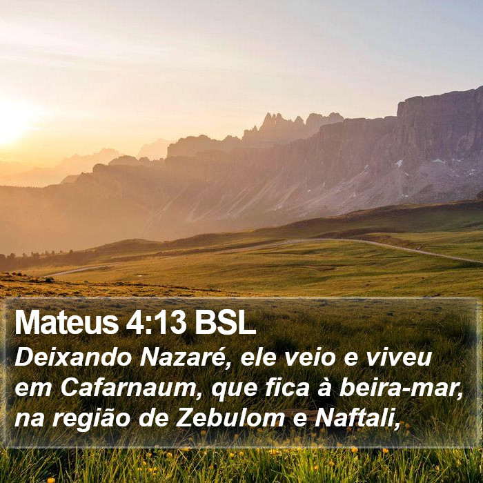 Mateus 4:13 BSL Bible Study