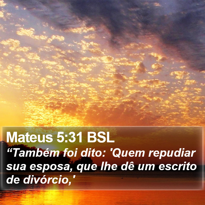 Mateus 5:31 BSL Bible Study