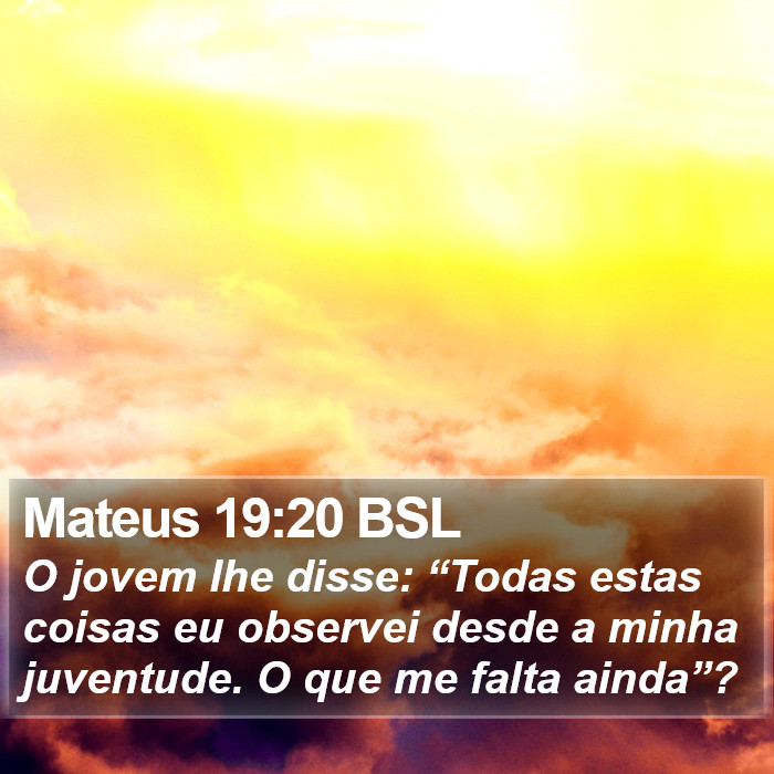 Mateus 19:20 BSL Bible Study