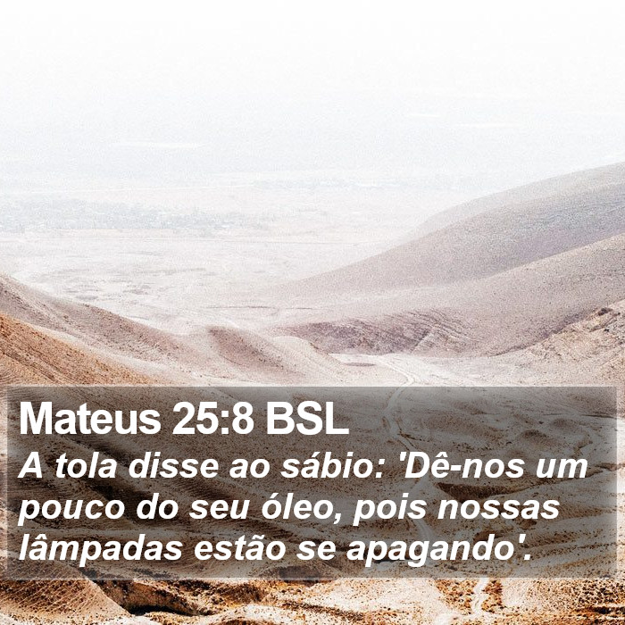 Mateus 25:8 BSL Bible Study