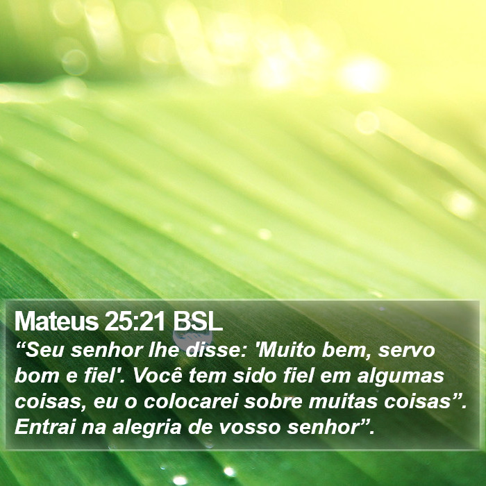 Mateus 25:21 BSL Bible Study