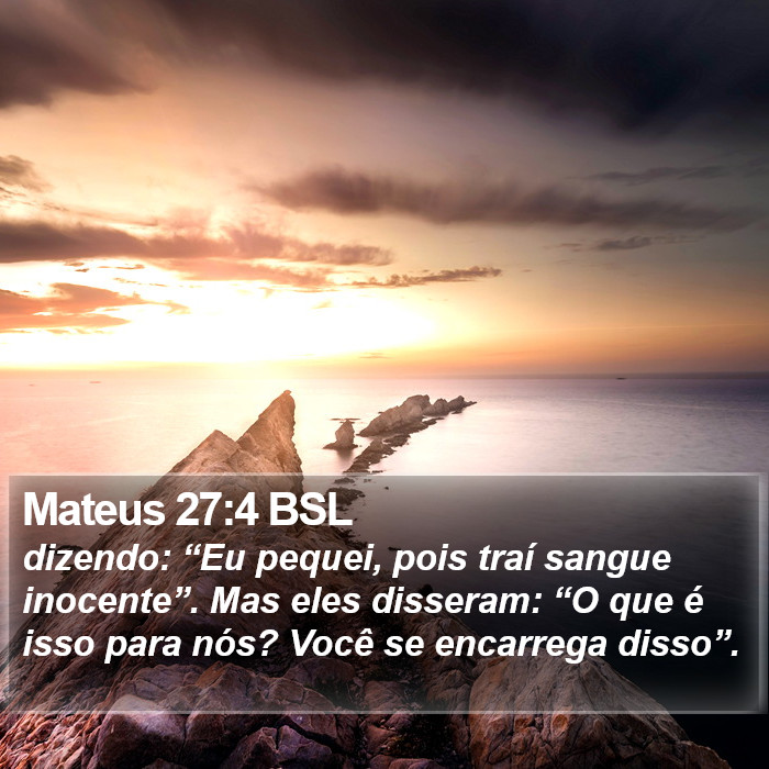 Mateus 27:4 BSL Bible Study