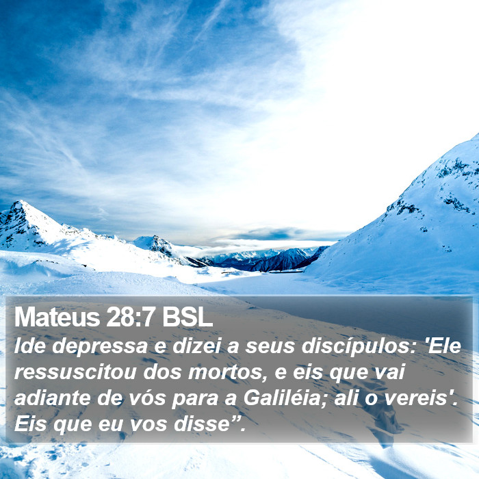 Mateus 28:7 BSL Bible Study