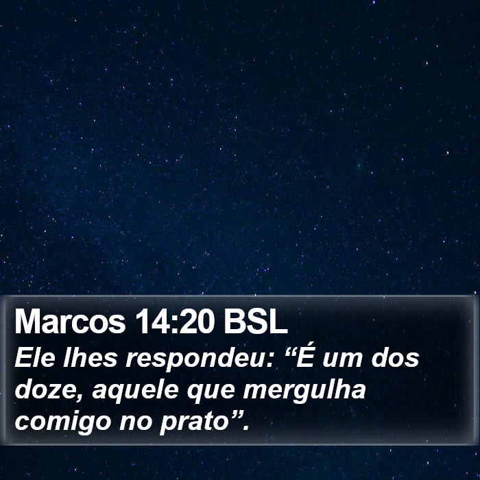 Marcos 14:20 BSL Bible Study
