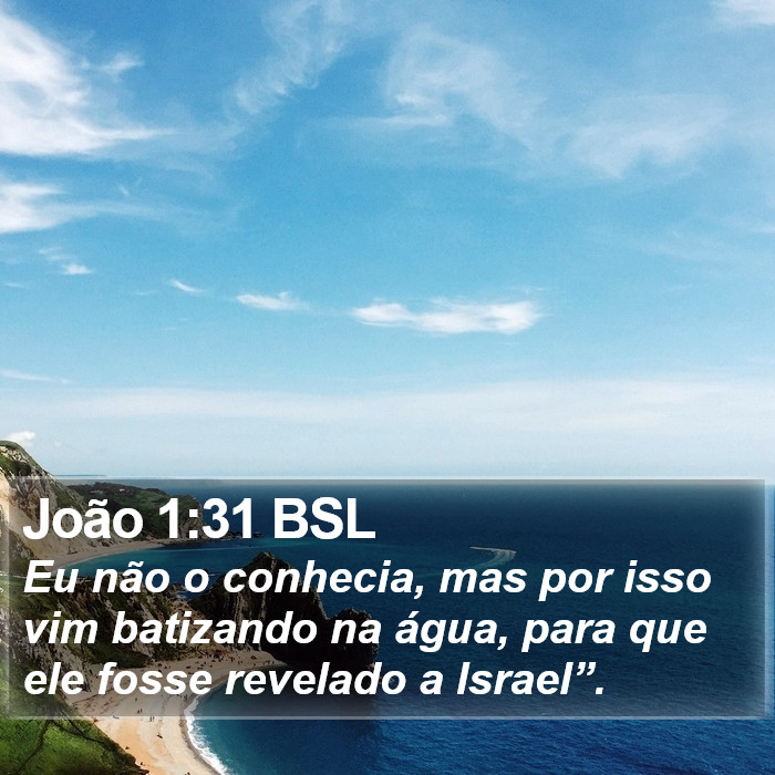 João 1:31 BSL Bible Study