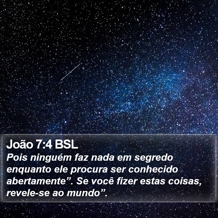 João 7:4 BSL Bible Study