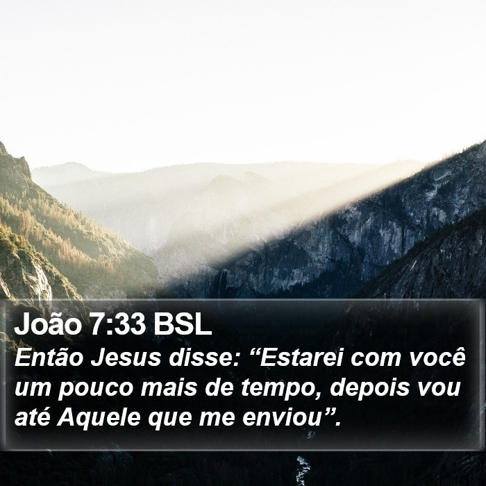 João 7:33 BSL Bible Study