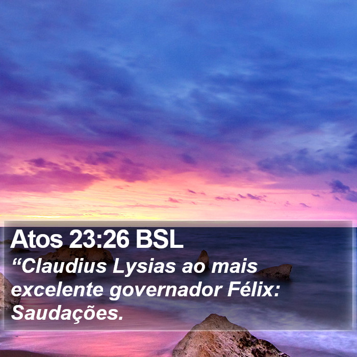 Atos 23:26 BSL Bible Study