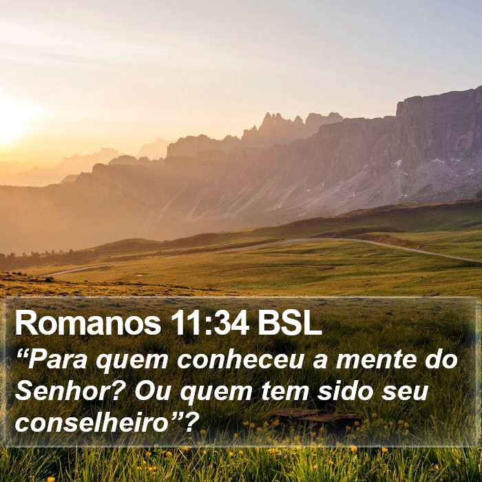 Romanos 11:34 BSL Bible Study