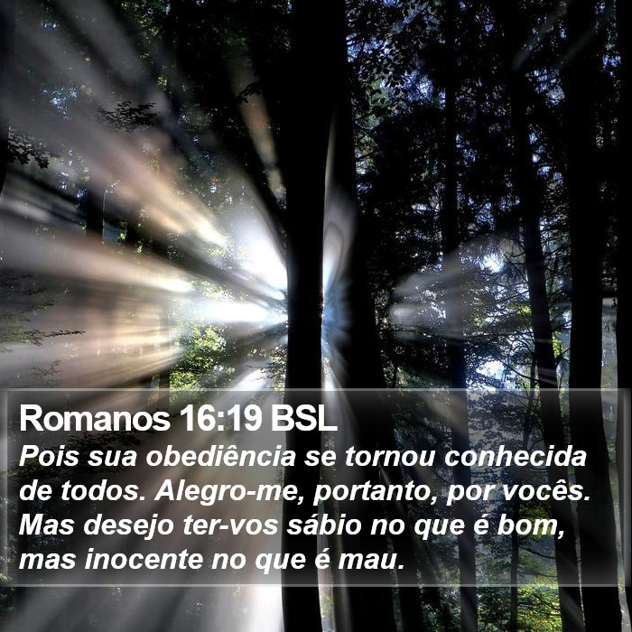 Romanos 16:19 BSL Bible Study