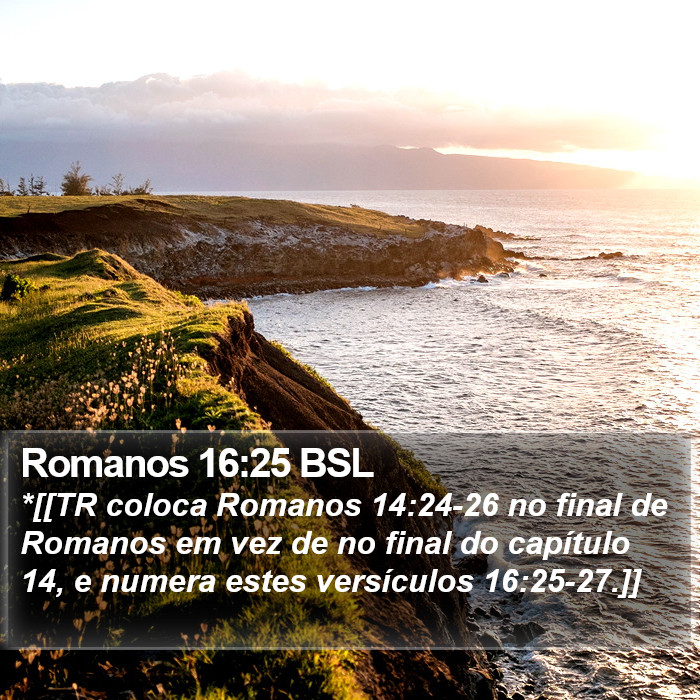 Romanos 16:25 BSL Bible Study