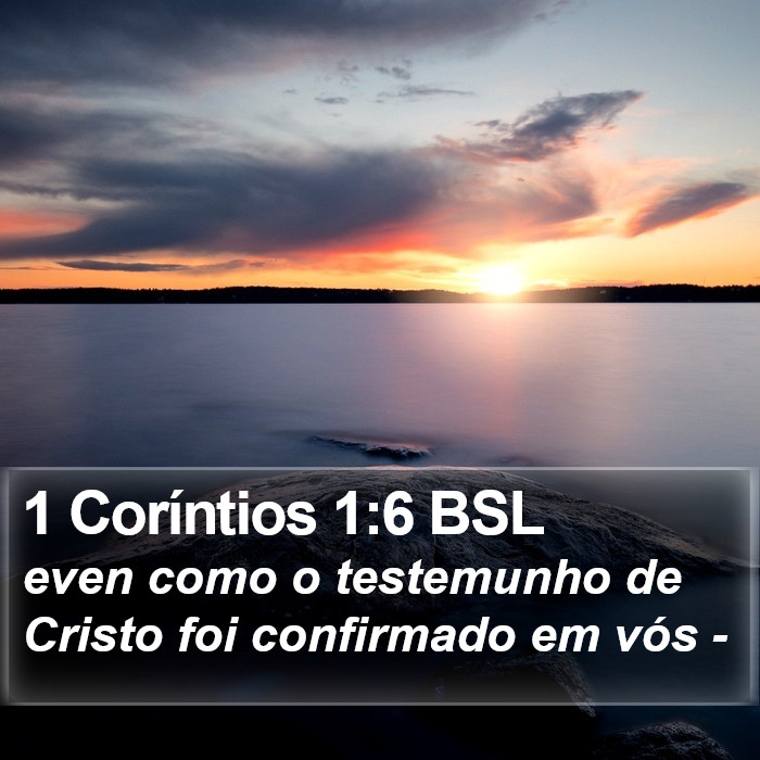 1 Coríntios 1:6 BSL Bible Study