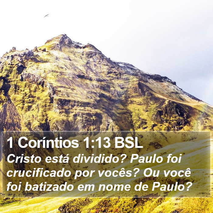 1 Coríntios 1:13 BSL Bible Study