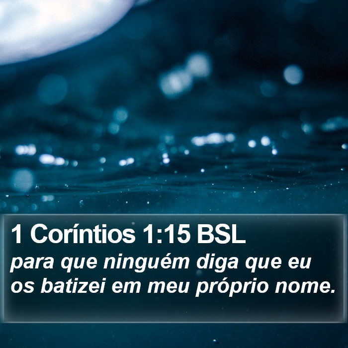 1 Coríntios 1:15 BSL Bible Study