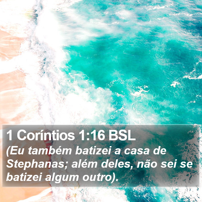 1 Coríntios 1:16 BSL Bible Study