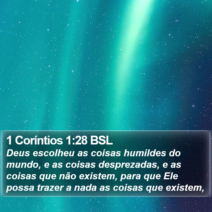 1 Coríntios 1:28 BSL Bible Study