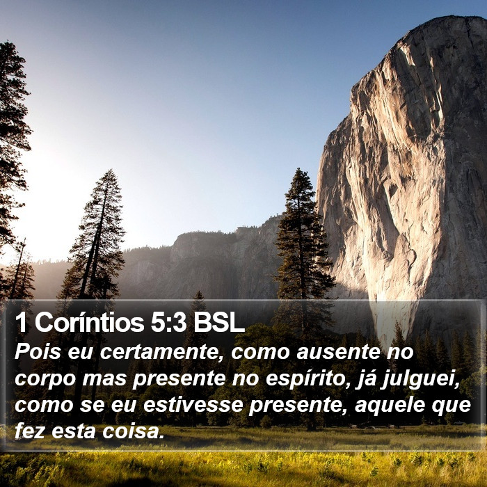 1 Coríntios 5:3 BSL Bible Study