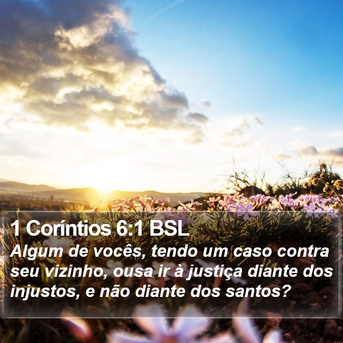 1 Coríntios 6:1 BSL Bible Study