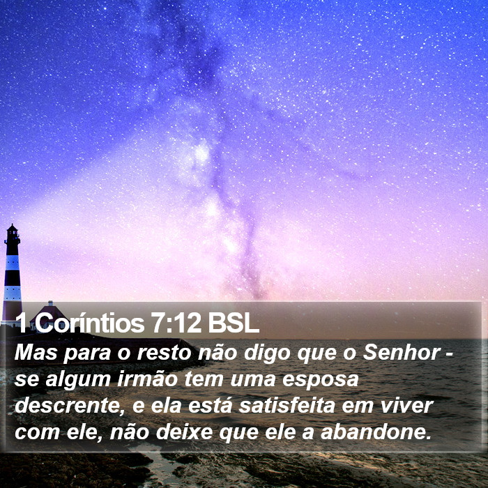 1 Coríntios 7:12 BSL Bible Study