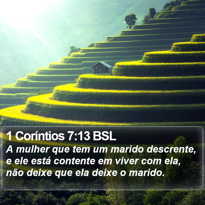 1 Coríntios 7:13 BSL Bible Study