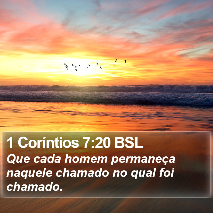 1 Coríntios 7:20 BSL Bible Study