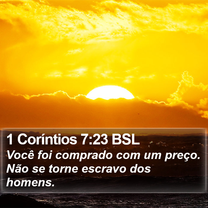 1 Coríntios 7:23 BSL Bible Study