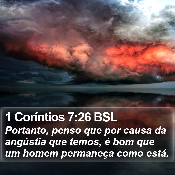 1 Coríntios 7:26 BSL Bible Study