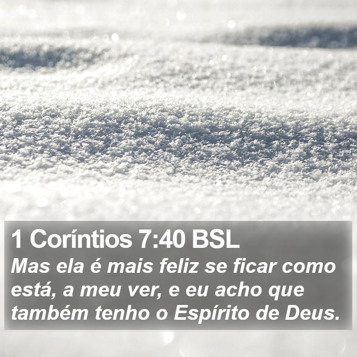 1 Coríntios 7:40 BSL Bible Study