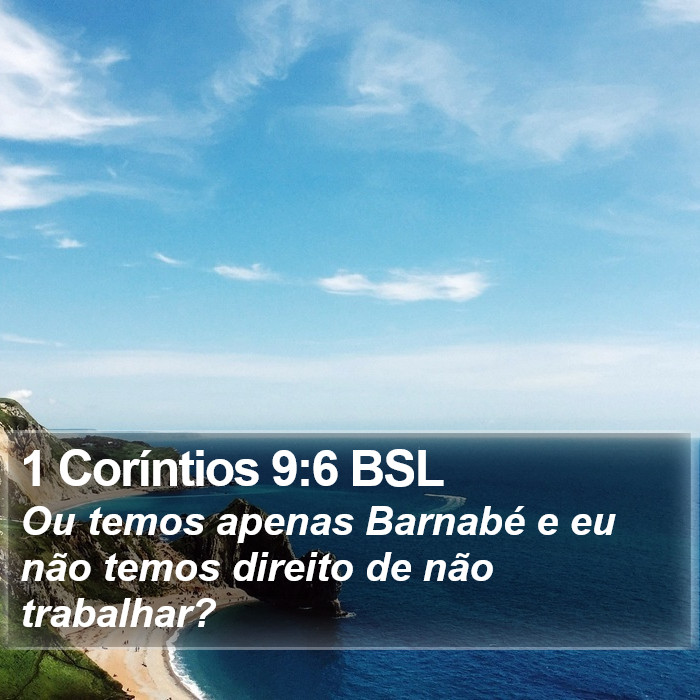 1 Coríntios 9:6 BSL Bible Study
