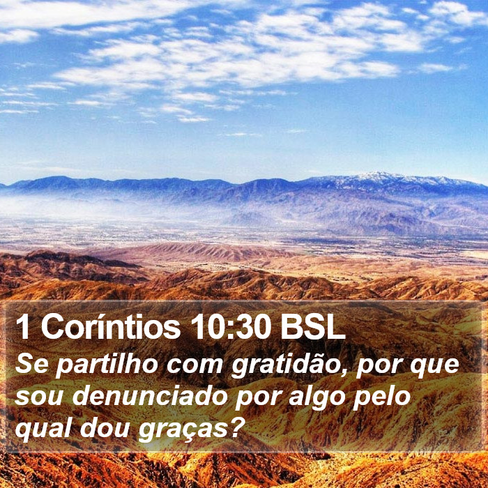 1 Coríntios 10:30 BSL Bible Study