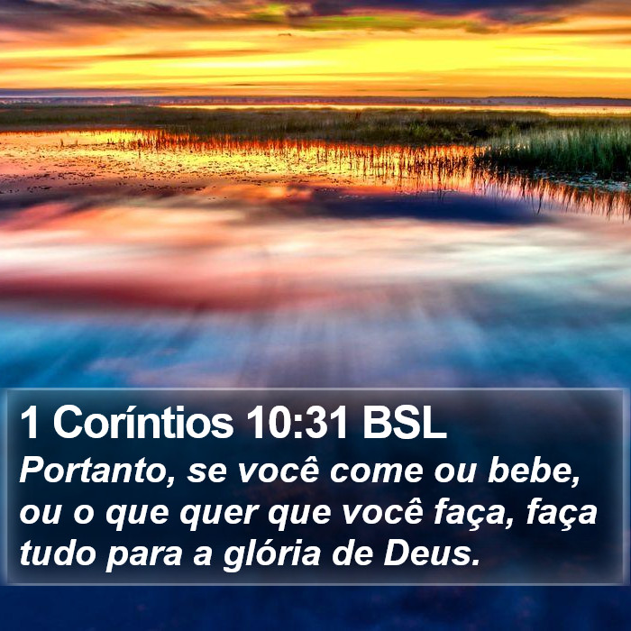 1 Coríntios 10:31 BSL Bible Study