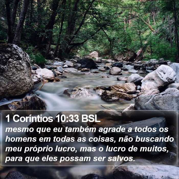 1 Coríntios 10:33 BSL Bible Study