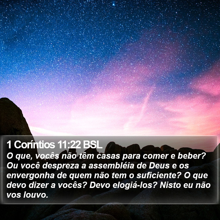 1 Coríntios 11:22 BSL Bible Study