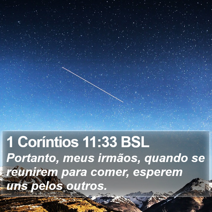 1 Coríntios 11:33 BSL Bible Study