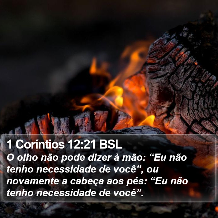 1 Coríntios 12:21 BSL Bible Study