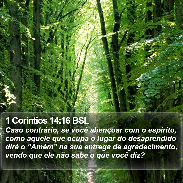1 Coríntios 14:16 BSL Bible Study