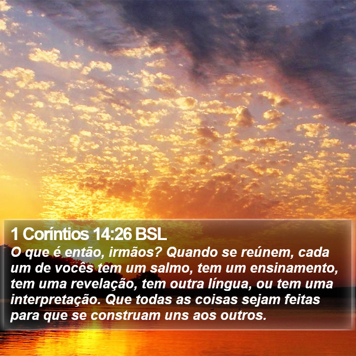 1 Coríntios 14:26 BSL Bible Study