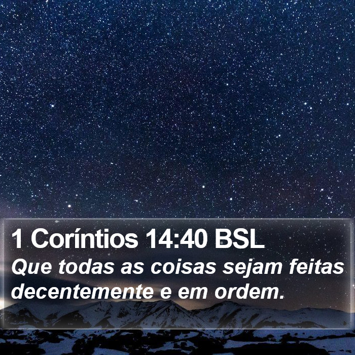 1 Coríntios 14:40 BSL Bible Study