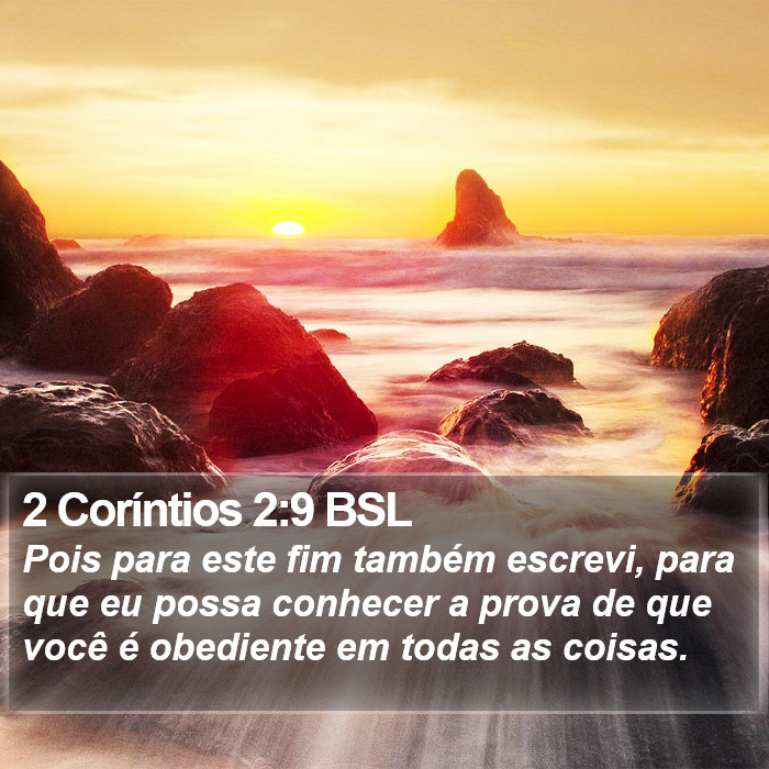 2 Coríntios 2:9 BSL Bible Study