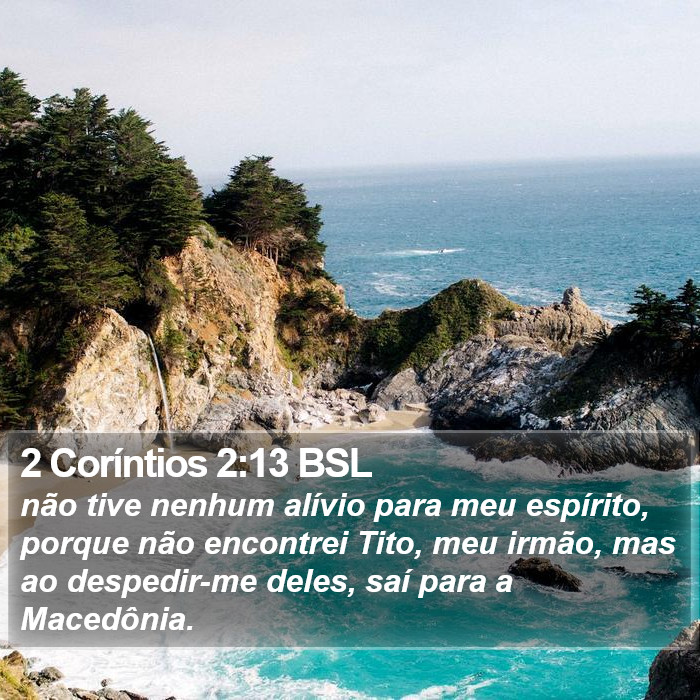 2 Coríntios 2:13 BSL Bible Study