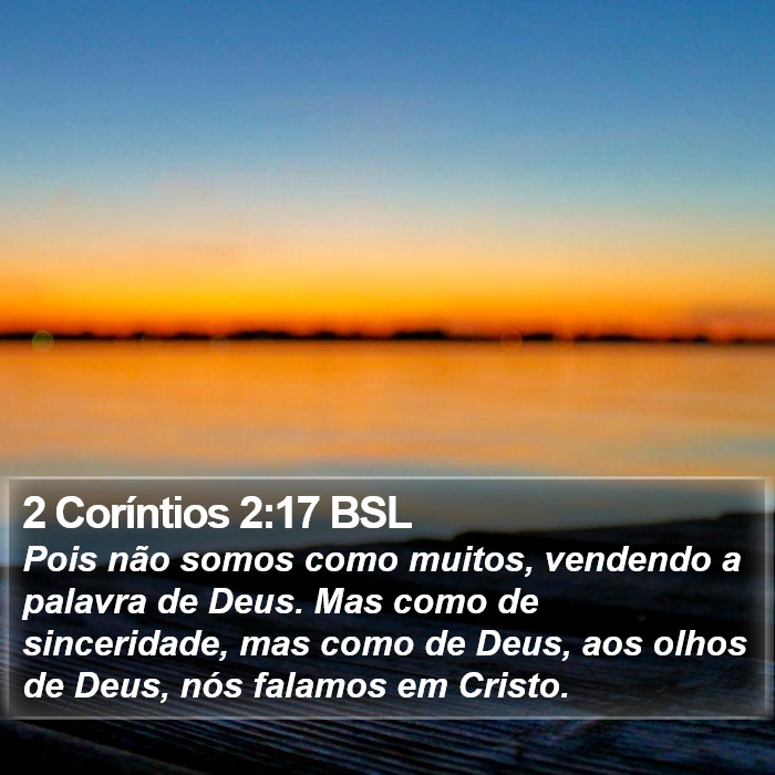 2 Coríntios 2:17 BSL Bible Study