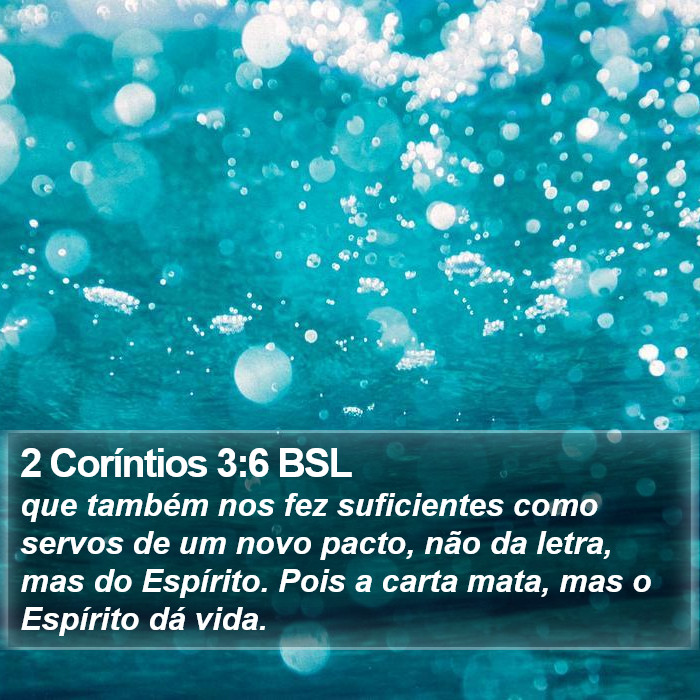 2 Coríntios 3:6 BSL Bible Study