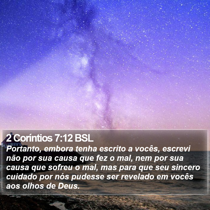 2 Coríntios 7:12 BSL Bible Study