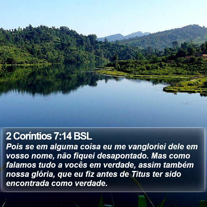 2 Coríntios 7:14 BSL Bible Study