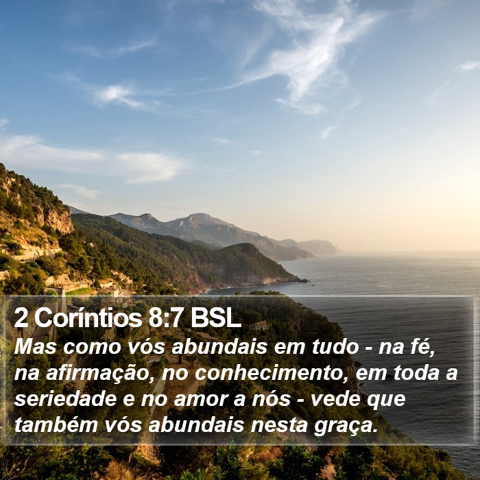 2 Coríntios 8:7 BSL Bible Study