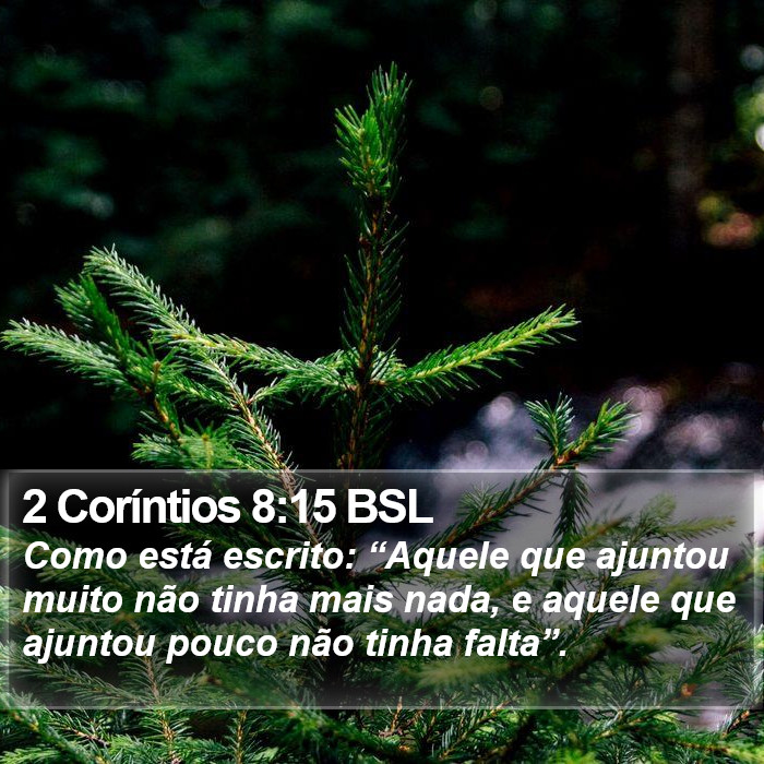 2 Coríntios 8:15 BSL Bible Study