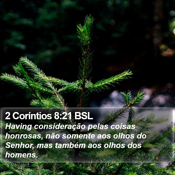 2 Coríntios 8:21 BSL Bible Study