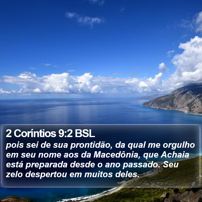 2 Coríntios 9:2 BSL Bible Study