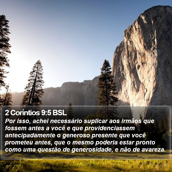 2 Coríntios 9:5 BSL Bible Study